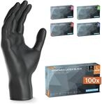 ARNOMED 100x Einweghandschuhe L, Latexhandschuhe Schwarz (1x100 Stk)...