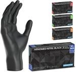 ARNOMED Einweghandschuhe Schwarz Extra Stark, Einmalhandschuhe XL, 50% dickere