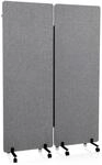 hjh OFFICE Mobile Akustik Trennwand 2er Set 177 x 60 cm FLEXMIUT Stoff Dunkelgrau