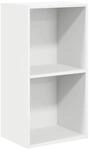 vidaXL B&uuml;cherregal 2 F&auml;cher Wei&szlig; 40x30x76,5 cm Holzwerkstoff, B&uuml;cherregal,