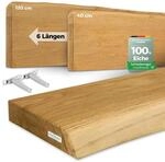 holz4home&reg; Wandregal mit Baumkante 40 cm L&auml;nge, Natur Ge&ouml;lt I Schweberegal