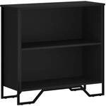 vidaXL B&uuml;cherregal, B&uuml;cherschrank mit 2 F&auml;chern Metallf&uuml;&szlig;e, Standregal f&uuml;r