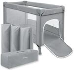 Moby-System Baby Reisebett 128x68 cm &ndash; faltbares Kinderreisebett mit Matratze...