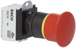 BACO L22DR01B Not-Aus-Schalter Frontring Kunststoff, Schwarz, mit Statusanzeige 600 V