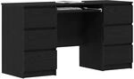vidaXL Schreibtisch mit Speicher Schwarz Eichen-Optik 140 x 50 x 76 cm,...