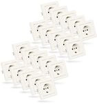 greate 20x Steckdosen Set komplett f&uuml;r Unterputz - Steckdose Set wei&szlig; 250V...