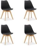Homestyle4u Esszimmerstuhl schwarz 4er Set K&uuml;chenstuhl Kunststoff Sitzschale,