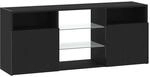 vidaXL TV-Schrank mit LED-Leuchten Schwarz Eichen-Optik 120x30x50 cm