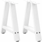 vidaXL Couchtischbeine A-Form 2 STK. Wei&szlig; 50x(42-43) cm Stahl