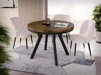 WFL GROUP Designer Runder Ausziehbarer Esstisch - Loft-Stil, Industriell,