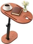 Relaxdays Beistelltisch h&ouml;henverstellbar, HxBxT 45-82x40x22 cm, Bambus, Metall,