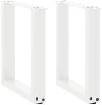 vidaXL Couchtischbeine U-Form 2 STK. Wei&szlig; 38x(42-43) cm Stahl