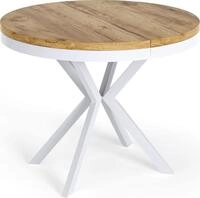 WFL GROUP Runder Ausziehbarer Esstisch - Loft Style Tisch mit Wei&szlig;en...