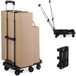 Relaxdays Transportwagen, klappbar, ausziehbar, Teleskopgriff, 4 Lenkrollen, 2