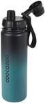 coocazoo Edelstahl-Trinkflasche, schwarz-blau, Drehverschluss, aus Edelstahl,
