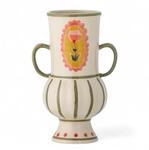 Odina Vase, Gr&uuml;n, Steingut