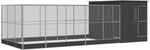 vidaXL Voliere mit Erweiterung Silbern 704x303x216 cm Stahl, Vogelvoliere,