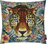 MAGMA Kissenh&uuml;lle Kissenbezug Tiger bunt 45x45cm samtig weiche R&uuml;ckseite