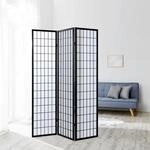 Homestyle4u 162, Paravent Raumteiler 3 teilig Holz Schwarz Sichtschutz...