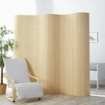 Homestyle4u Paravent Raumteiler Innen 195 cm hoch Bambus Natur Wellenform...