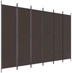 vidaXL Raumteiler, 6 Paneele, braun, 300 x 200 cm, Polyestergewebe und...