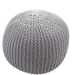 Mendler Pouf HWC-E16, Strickhocker Sitzhocker Strickpouf, Strickoptik 40x50cm -...