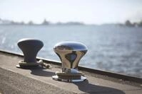 Philippi - Hamburger HOCKER mit Segeltau - gl&auml;nzend, Nickel poliert