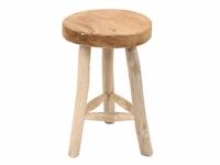 Decoclico Hocker, rund, Stativ aus Rohholz