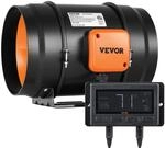 VEVOR Inline Kanalventilator, 8 Zoll 807 CFM mit Temperatur-Feuchtigkeitsregler,