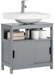 SoBuy Waschbeckenunterschrank Badezimmerschrank - Badschrank mit Fu&szlig;polster,