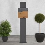 ECD Germany Standbriefkasten mit Zeitungsfach, Design Briefkasten mit Pfosten