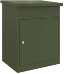 vidaXL Paketdrop-Box mit Speicher Olivgr&uuml;n 47,5 x 38 x 59 cm Stahl, Sichere