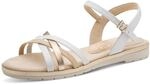 MARCO TOZZI Damen Sandale weiches Feel Me Fu&szlig;bett weiches Innenfutter Modern, wei&szlig;