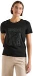 Cecil T-Shirt mit Rundhals und Folienprint Palm Breeze Green L