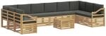 vidaXL Outdoor-Sofagarnitur 8 pcs Wei&szlig; und Anthrazit 59 x 59 x 37 cm,...