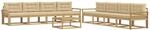vidaXL Outdoor-Sofagarnitur 9 pcs Wei&szlig; und Beige 79 x 79 x 37 cm, Garten-Sofa...