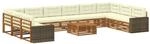 vidaXL 11-teiliges Sofaset mit Kissen aus massivem Akazienholz, modernes und