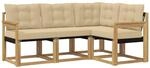 vidaXL Outdoor-Sofagarnitur mit Kissen 4 pcs Wei&szlig; und Beige, Gartenm&ouml;bel,...