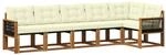 vidaXL Outdoor-Sofagarnitur mit Kissen 6 pcs Natur und Creme, Gartenlounge,...