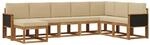 vidaXL Outdoor-Sofagarnitur 8 pcs Natur und Beige Massivholz Akazie, Moderner...