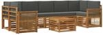 vidaXL Outdoor-Sofagarnitur mit Kissen 8 pcs Natur und Anthrazit, Garten Lounge,