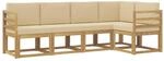 vidaXL Outdoor-Sofagarnitur mit Kissen 5 pcs Wei&szlig; und Beige, Garten, modernes