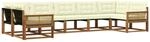 vidaXL Outdoor-Sofagarnitur mit Kissen 7 pcs Natur und Creme, Elegantes...