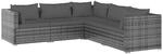 vidaXL Gartenm&ouml;bel 5-TLG. mit Kissen Ecksofa Mittelsofa Sofa Lounge Sitzgruppe