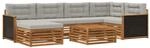 vidaXL Outdoor-Sofagarnitur mit Kissen 7 pcs Nat&uuml;rlich und Hellgrau, Moderne