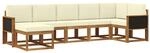vidaXL Outdoor-Sofagarnitur mit Kissen 7 pcs Natur und Creme Polyester,...