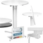 Beautissu Stehtisch klappbar 80 cm Wei&szlig; Bellini &ndash; Kratzfest Stabil