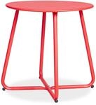 Homestyle4u Beistelltisch rund Metall Tisch &Oslash; 45 cm Gartentisch Rot Balkontisch