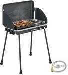 Outsunny Tragbarer Gasgrill 2 Brenner 7 kW 2-in-1 Tischgrill mit Braten klappbar
