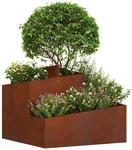 vidaXL Garten-Pflanzgef&auml;&szlig; Rostoptik 60 x 60 x 50 cm Wetterfeststahl | Aus